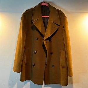 Men’s double breasted Pea coat, size 52 tan